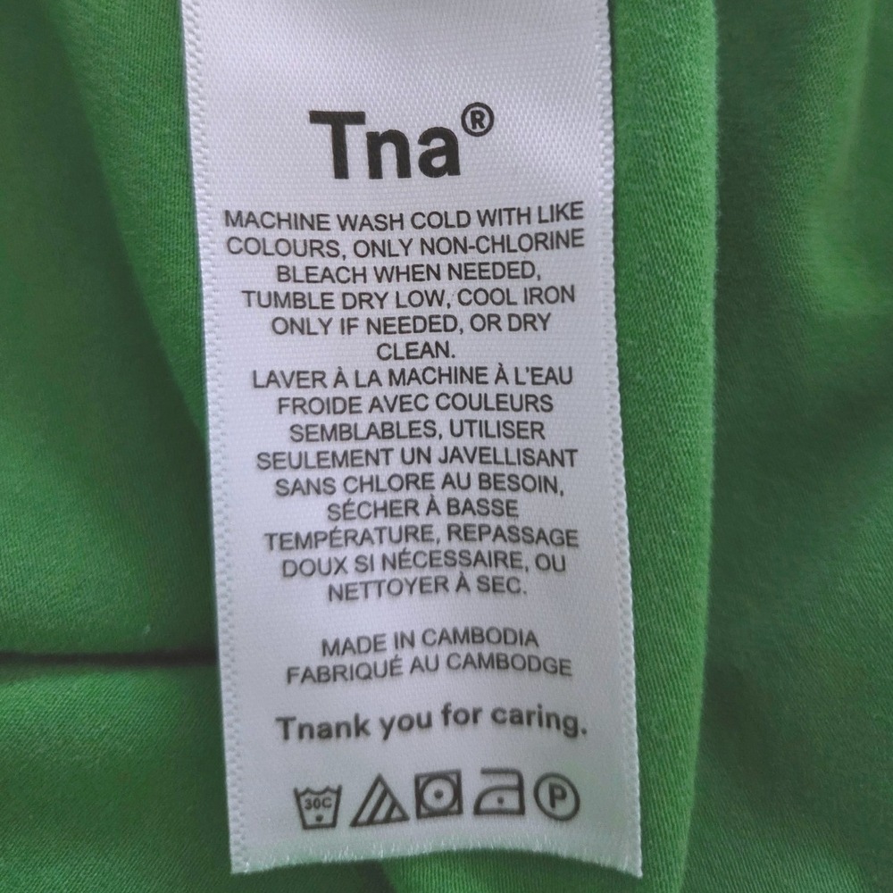 Tna Aritzia Chill Malibu Dress Vine Green Ruched Mini Sz L Bodycon Party Beach - Picture 6 of 7